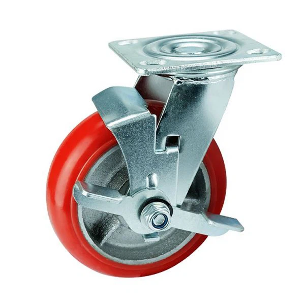 Heavy duty Pu wheel with brake